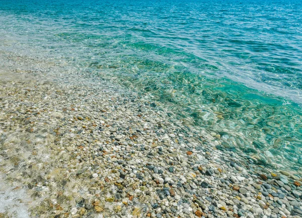 Kieselküste Und Wellen Antalia Türkei Strand Von Konyaalti — Stockfoto