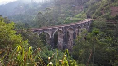 Dokuz Kemerli Köprü 'de yürüyen bir adam. Ella, Sri Lanka