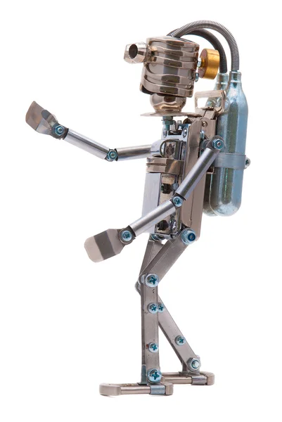 Steampunk-Roboter. Cyberpunk-Stil. Teile aus Chrom und Bronze. — Stockfoto