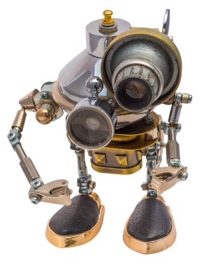 İzole Steampunk robot