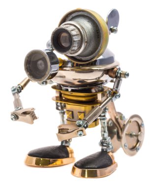 İzole Steampunk robot