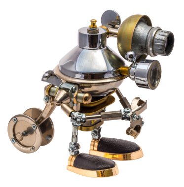 İzole Steampunk robot