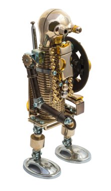 İzole Steampunk robot