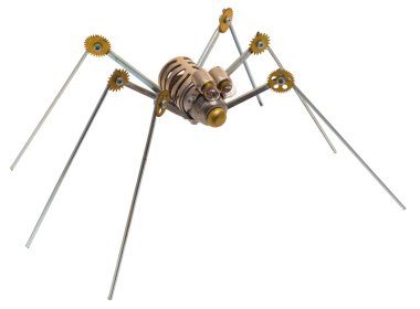 Steampunk örümcek izole