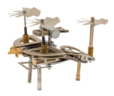 Steampunk helikopter izole