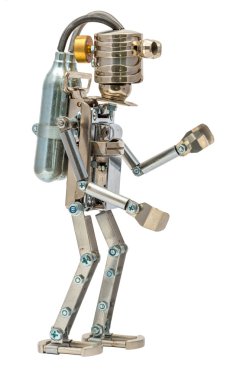 İzole Steampunk robot