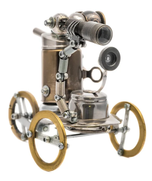 Steampunk robot geïsoleerd — Stockfoto