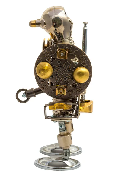 Steampunk robota na białym tle — Zdjęcie stockowe