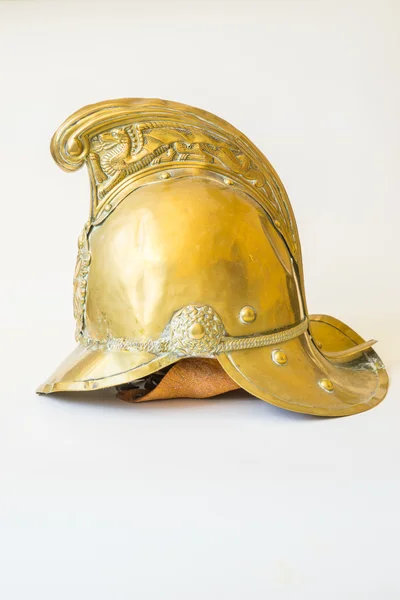 British Other Ranks Merryweather Brass Fire Helmet, side view — Stock Photo, Image