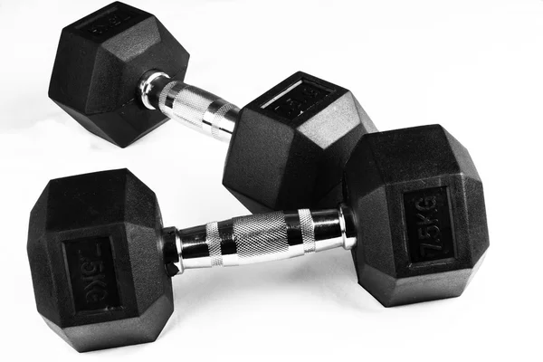 Two 7.5kg dumb-bells — Stock Photo, Image