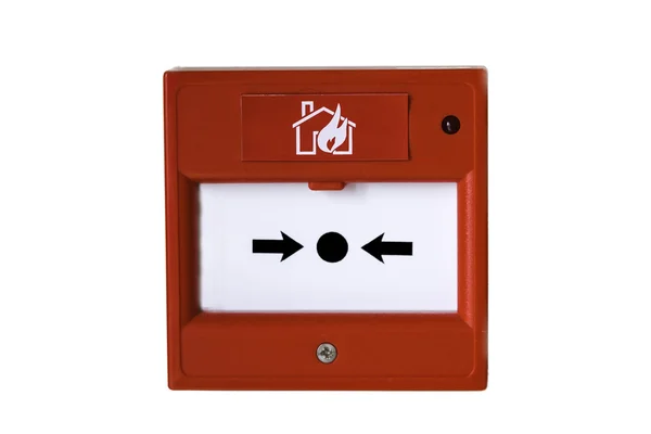 Zdi připojené red fire alarm tlačítko — Stock fotografie