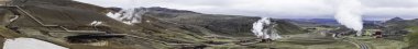Panorama of Geothermal Power Station Complex, Krafla, Iceland clipart