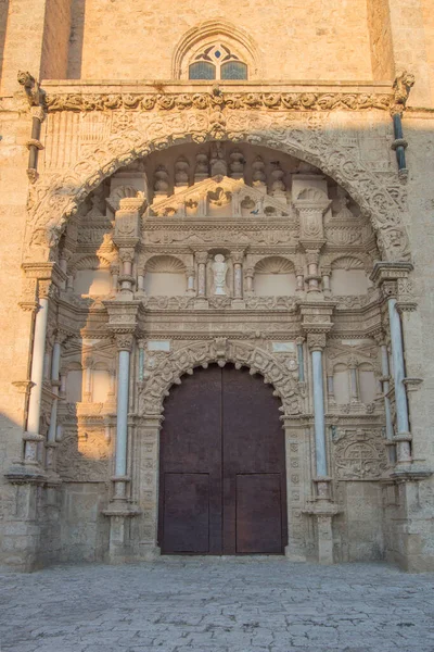 Фасад Коллегиальной Церкви Святого Таинства Высечен Камня Богатыми Музыкальными Украшениями — стоковое фото