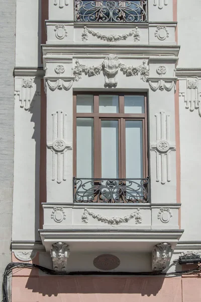 Erker Jugendstil Der Fassade Eines Gebäudes Madrid Spanien — Stockfoto