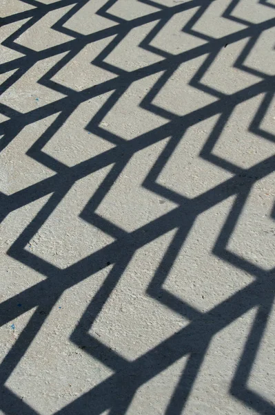 Geometric Shadow Cast Floor Fence Cannot Seen — Stock Photo, Image
