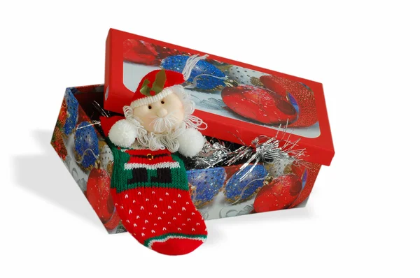 Box with santa claus — Stock Photo, Image