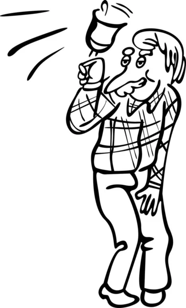 Okul hademesini yiyen kıdemli bir adam. Okul koridorunda duruyor ve teneffüs zilini çalıyor.