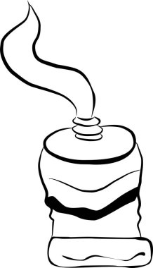 Tüpün yarısı sıkılmış ve boya dökülmüş.