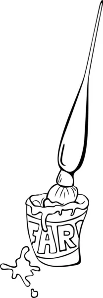 Ressam için boya kutusuna batırılmış fırça.