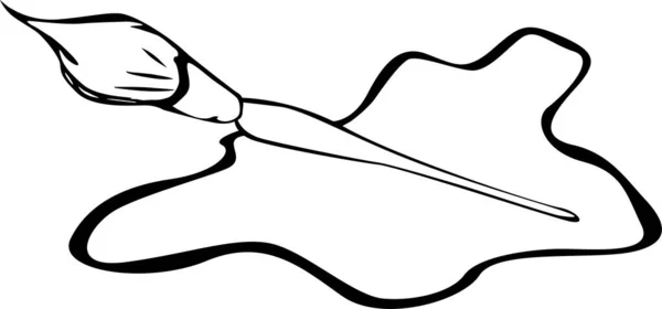 Bir sanatçı için boya fırçası. Masaya boya döküldü.