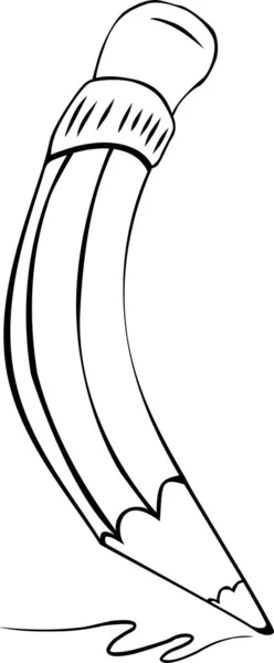 Silgiye sahip kalem sayfaya bir çizgi çizer