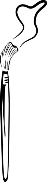 Ressam resim yaparken boyaya batırılmış bir fırça.