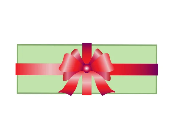 Παρών Κουτί Δώρου Κορδέλα Δεμένη Μεγάλο Φιόγκο Διανυσματική Έγχρωμη Απεικόνιση — Διανυσματικό Αρχείο