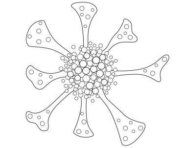 Stentor, ciliate, trompetçi, siliate koloni, trompet hayvanları - tek hücreli hayvanları renklendirmek için vektör doğrusal çizim. Ciliates, biyoloji üzerine bir resim. Özet.