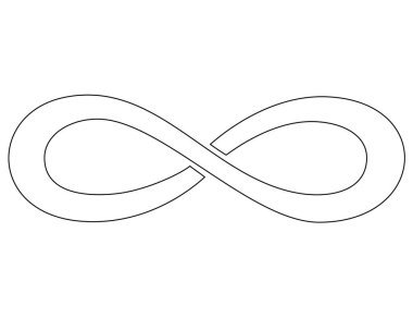 Sonsuzluk işareti - boyama kitabı, logo veya piktogram için vektör doğrusal resim. Sonsuzluk sembolü bir işaret ya da simgedir. Özet.