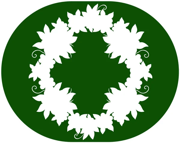 Φυτικό Στρογγυλό Πλαίσιο Διανυσματική Εικόνα Ιστορικό Πράσινο Λευκό Στεφάνι Φόντο — Διανυσματικό Αρχείο