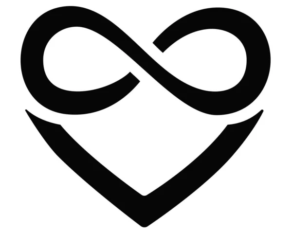 Καρδιά Και Άπειρο Πολυαμορία Σημάδι Διάνυσμα Εικόνα Σιλουέτα Για Λογότυπο — Διανυσματικό Αρχείο