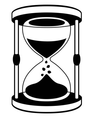 Kum Saati - logo veya piktogram için vektör silüeti çizimi. Kum saati silueti - kimlik simgesi ya da imzası.