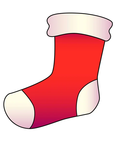 Sock Christmas Gifts Vector Full Color Illustration Ornament Christmas Sock — 스톡 벡터