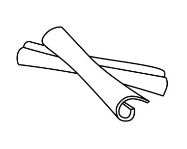 Tarçın Baharatları - boyama sayfaları veya piktogramlar için vektör doğrusal çizim. Tarçın çubukları boyama kitabı ya da logo için. Özet.