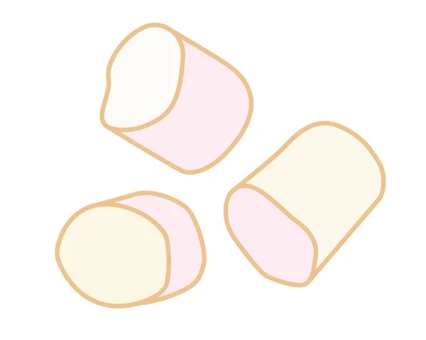 Marshmallow Konfektion Vektor Vollfarbige Illustration Marshmallows Süßigkeiten Element Zur Veranschaulichung — Stockvektor