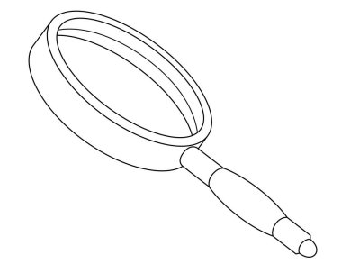 Büyüteç, - Büyüteç - boyama için vektör doğrusal çizim. Özet geç. Çerçevelenmiş büyüteç, boyama kitapları için bir büyüteçtir.