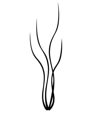 Deniz yosunu, akvaryum bitkisi - logo veya piktogram kalıbı için vektör siluet görüntü. Deniz yosunu, sualtı bitkisi silueti bir simge ya da işaret için.