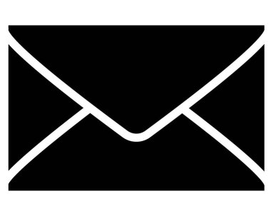 Bir logo, simge ya da şablon için kapalı bir zarf vektör silueti resmi. Lazer kesimi için zarf siluet resmi.