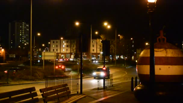 Nachtverkehr in ipswich — Stockvideo