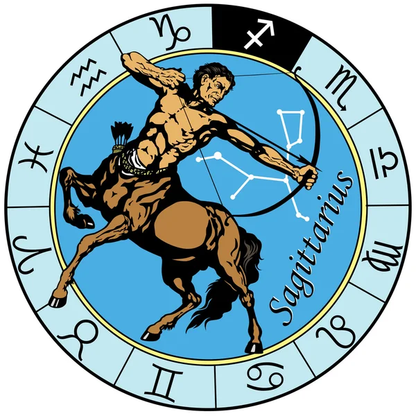 Sagittarius zodiac — Stock Vector