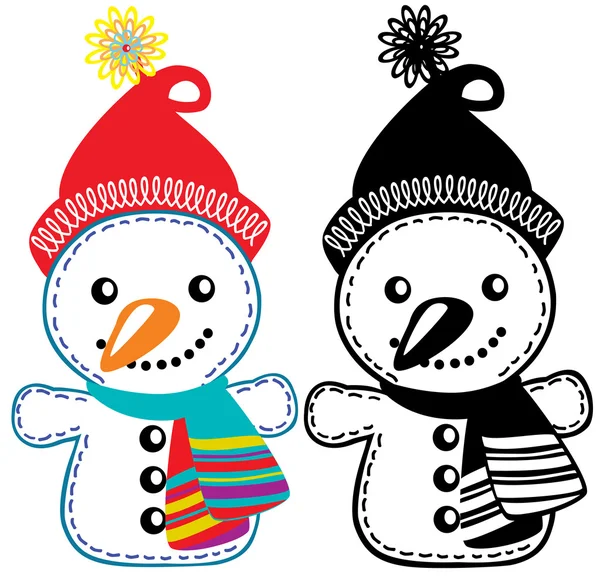 Boneco de neve dos desenhos animados —  Vetores de Stock