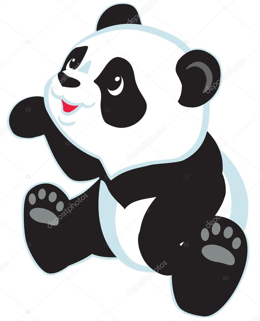 Urso Panda Dos Desenhos Animados Jogando Bola Sagacidade, Imagem