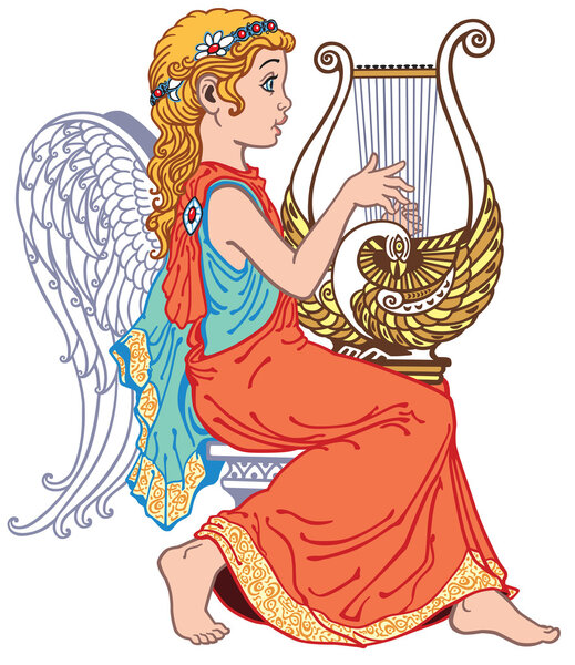 angel playing lyre