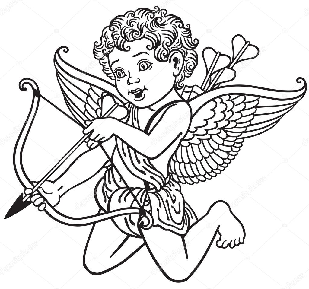 Cupid black and white Stock Vector Image by ©insima #89744540 Cupid black and white Stock Vector Image by ©insima #89744540