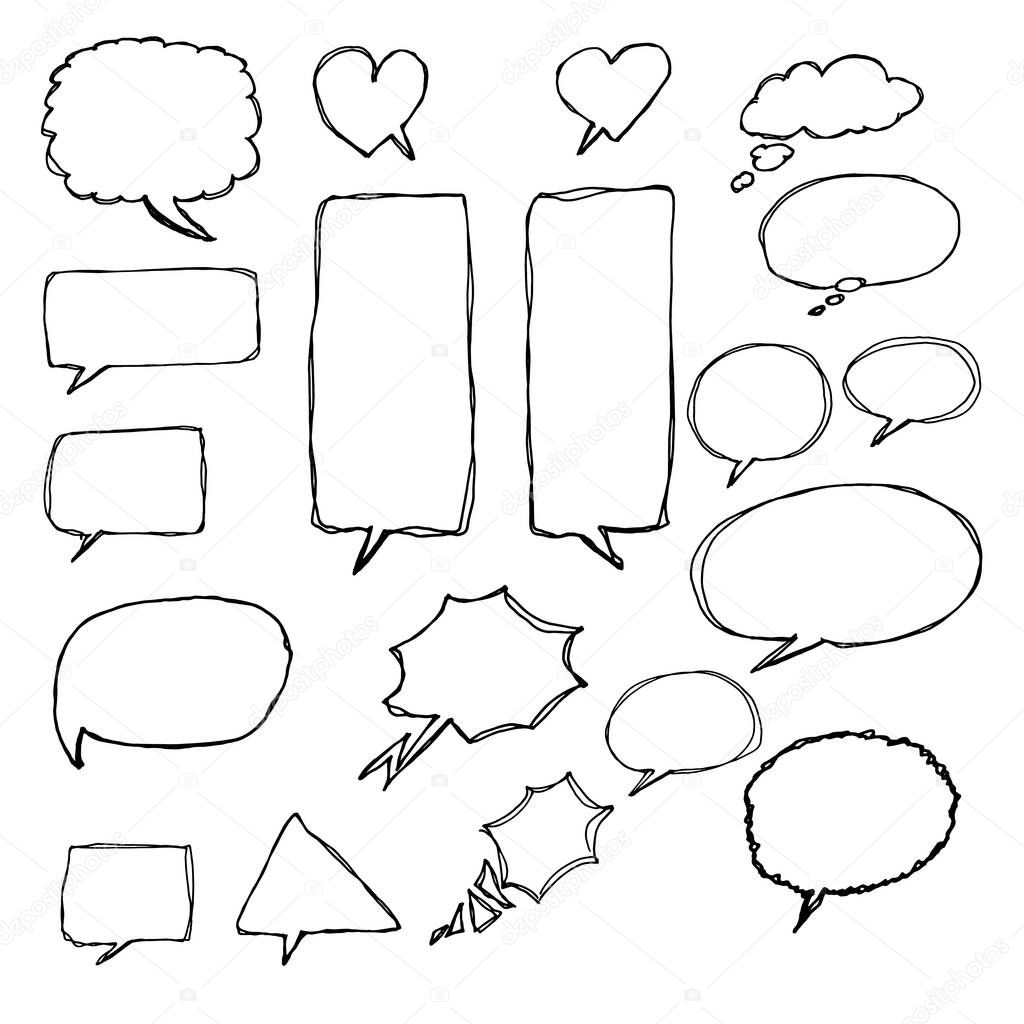 Speech Bubble hand drawn vector by ink