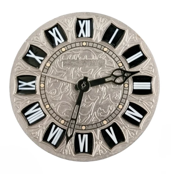 Vecchio orologio su sfondo bianco — Foto Stock