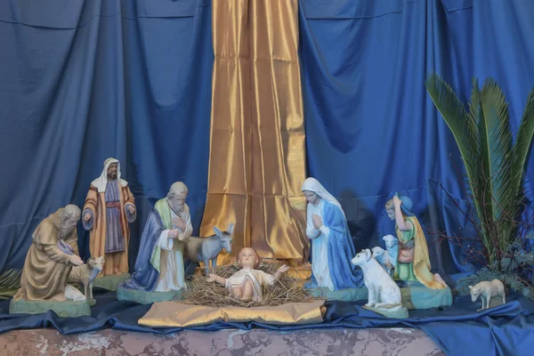 Pesebre de Belén. Figuras del Niño Jesús Fotos De Stock