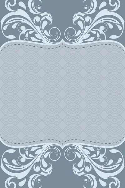 Diseño de tarjeta vintage floral azul gris abstracto . — Archivo Imágenes Vectoriales