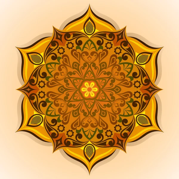 Абстрактный цветочный круглый векторный орнамент . — стоковый вектор
