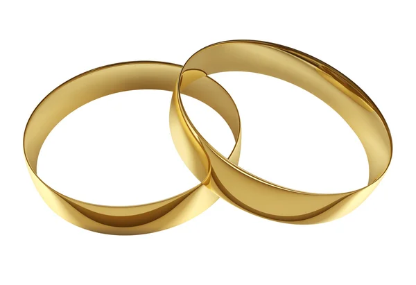 Two wedding golden rings — Stock Photo, Image